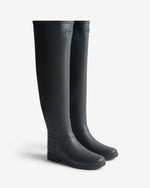 Women's Black Refined Over The Knee Wellington Boot