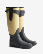 Women's Black Refined Tall Canvas Wellington Boot