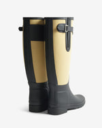 Women's Black Refined Tall Canvas Wellington Boot
