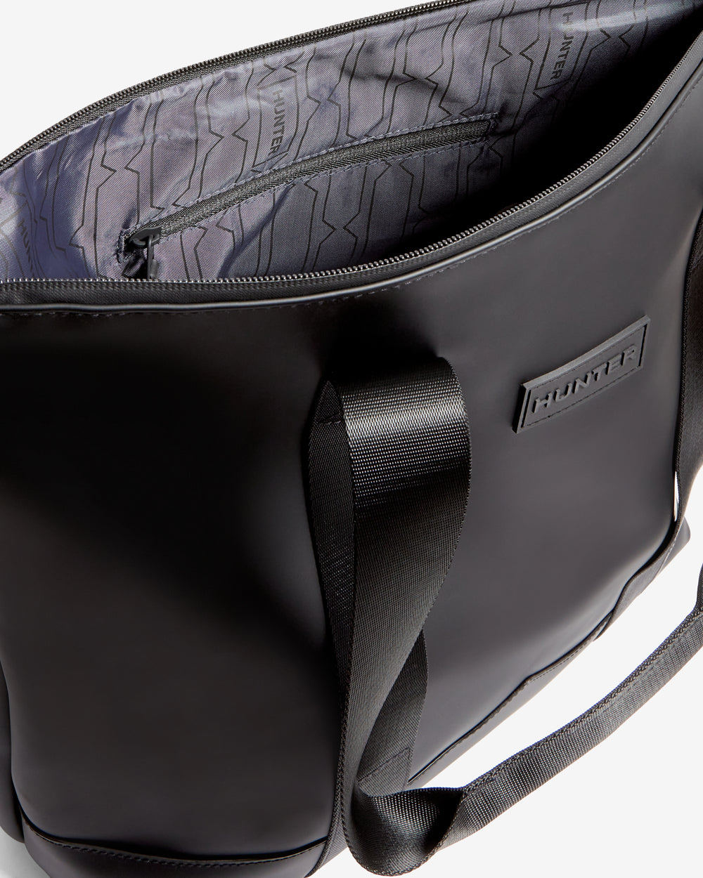 Displays the Black Adair 'Hunter' branded Women's Pu Tote Bag