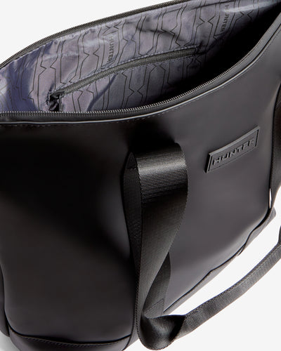 Displays the Black Adair 'Hunter' branded Women's Pu Tote Bag