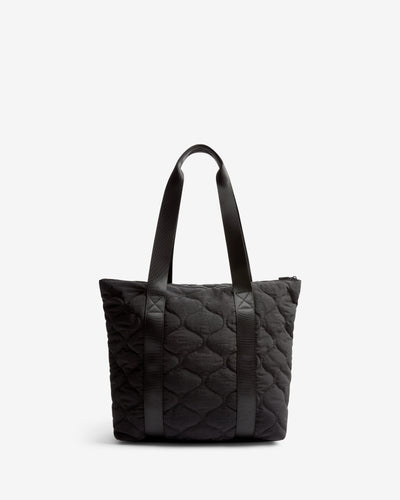 Displays the Black Adair 'Hunter' branded Quilted Tote Bag