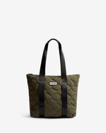 Displays Green Adair 'Hunter' branded Quilted Tote Bag