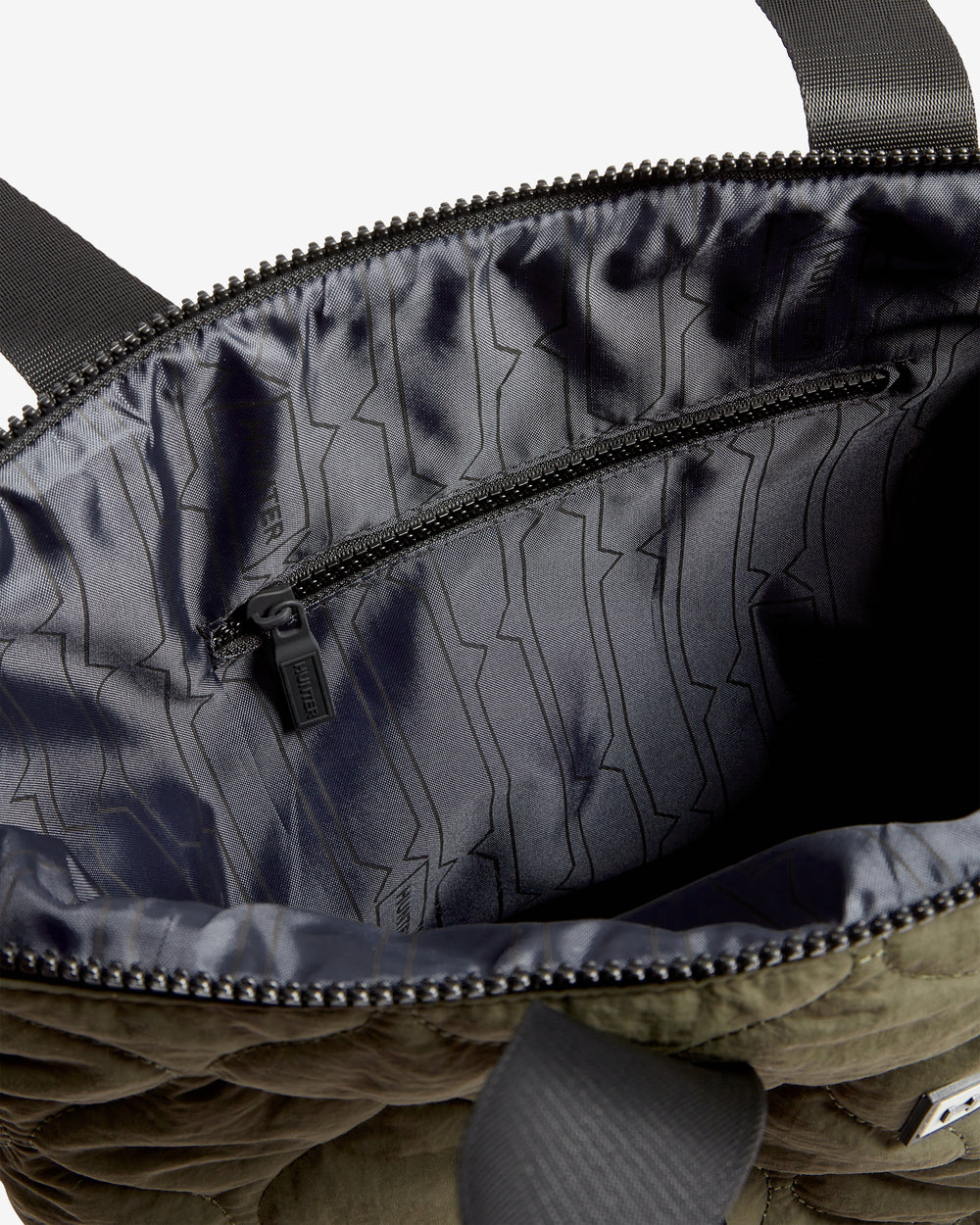 Displays Green Adair 'Hunter' branded Quilted Tote Bag