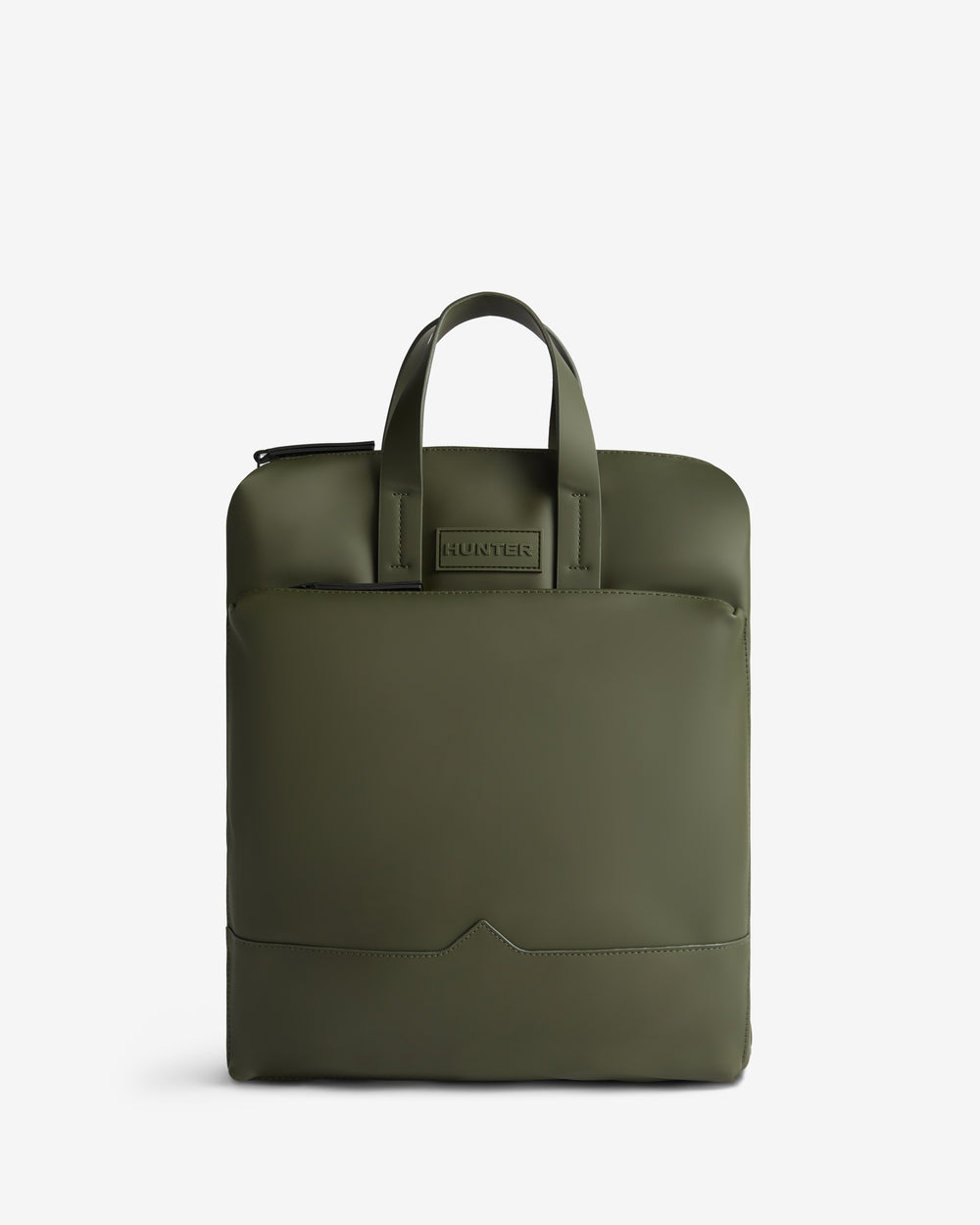 Displays the Green Islay 'Hunter' branded Pu Commuter Backpack