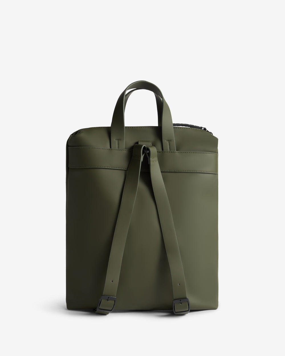 Displays the Green Islay 'Hunter' branded Pu Commuter Backpack
