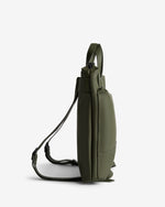 Displays the Green Islay 'Hunter' branded Pu Commuter Backpack