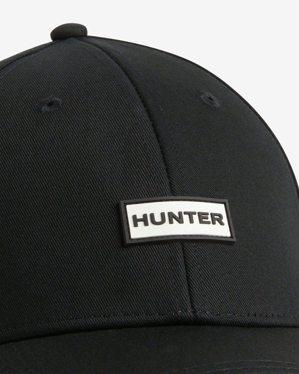 Displays the Black 'Hunter' branded Kester 2.0 Cotton Twill Cap