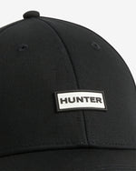 Displays the Black 'Hunter' branded Kester 2.0 Cotton Twill Cap