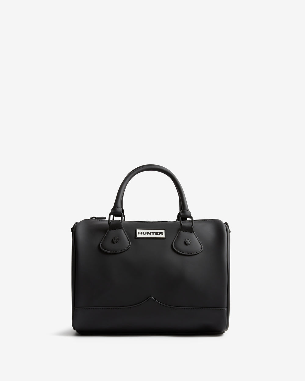 Displays the black 'Hunter' branded Women's Black Quinn City Hand Bag
