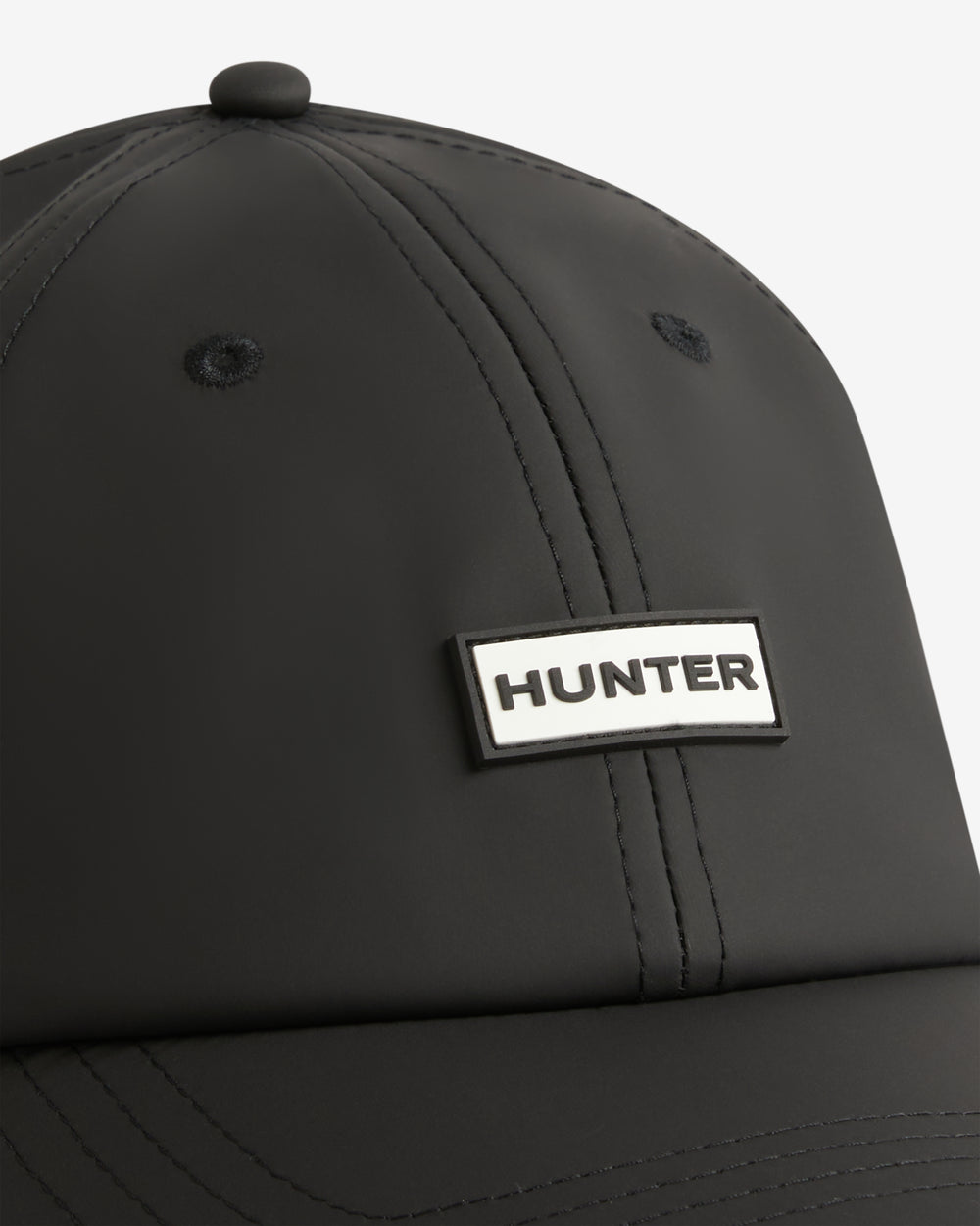 Displays the Black 'Hunter' branded Rain Pu Cap