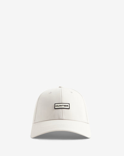 Displays the White 'Hunter' branded Storm Cap